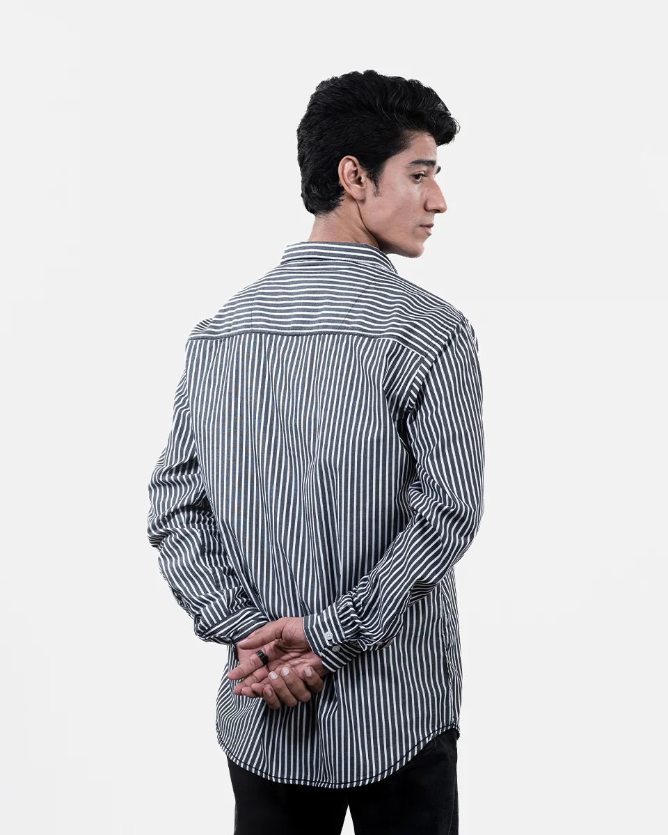 Black White Stripe Shirt Back