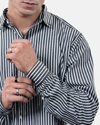 Black White Stripe Shirt Sleeve