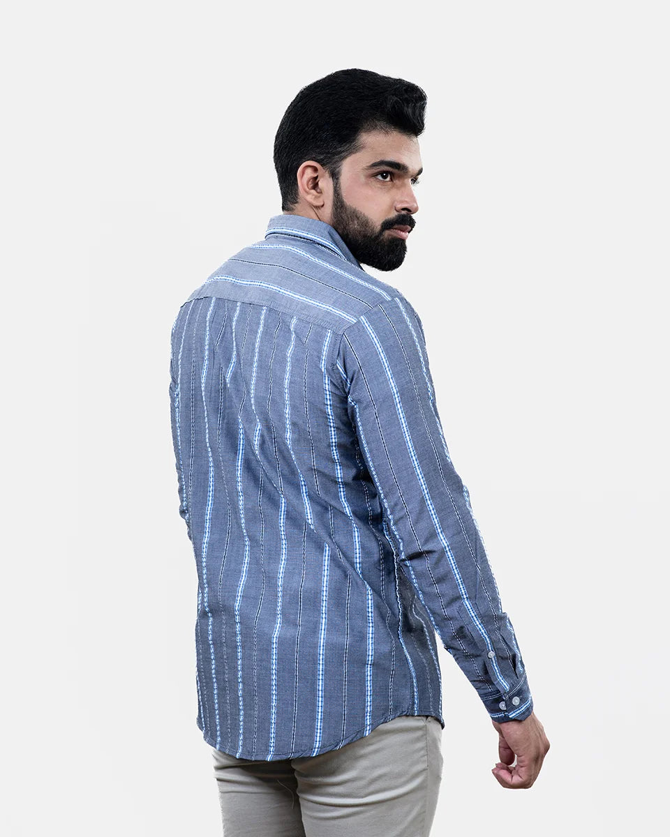Blue Stripe Shirt - Back