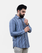 Blue Stripe Shirt - Side