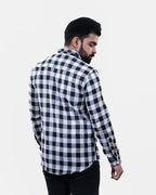 Black White Check Shirt - Back