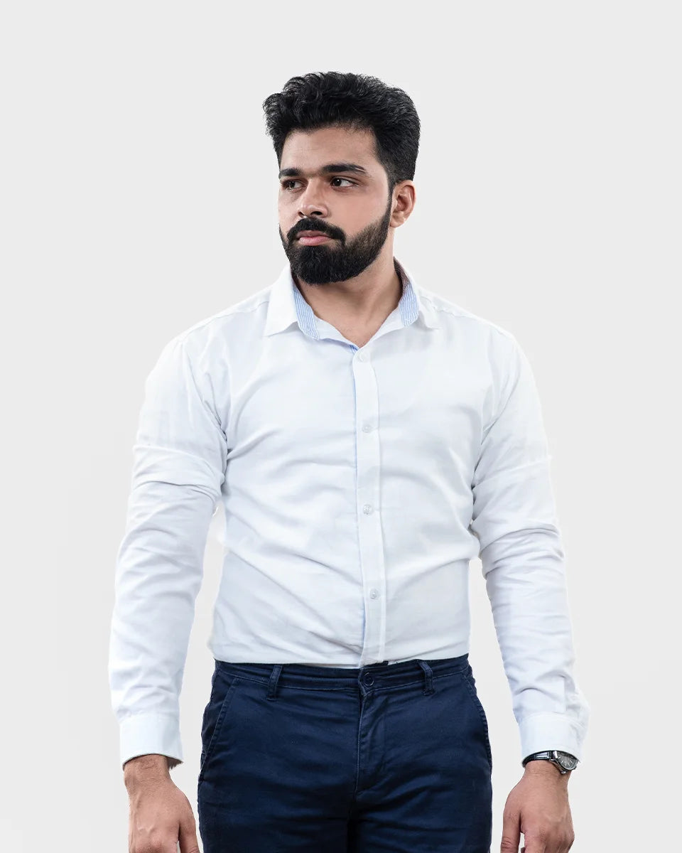 Classic Pure White Shirt Front
