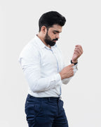 Classic Pure White Shirt - Side