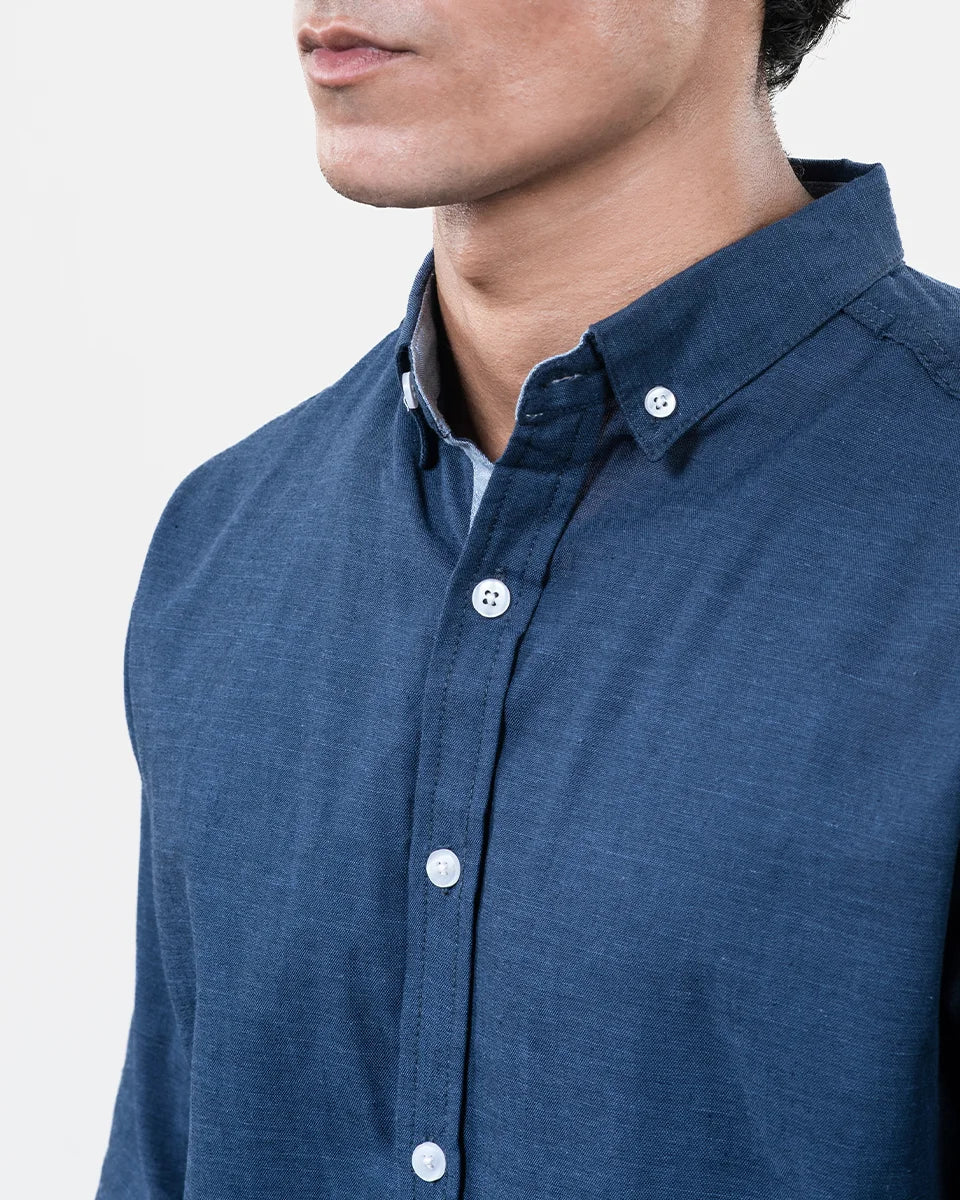 Dark Blue Foraml Shirt - Collar