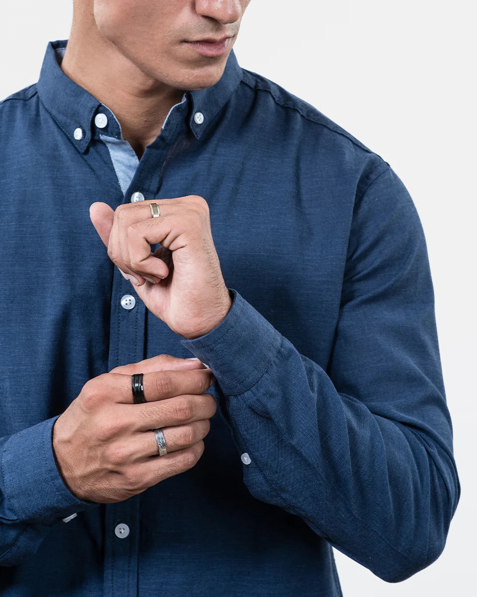 Dark Blue Shamry Shirt Sleeve