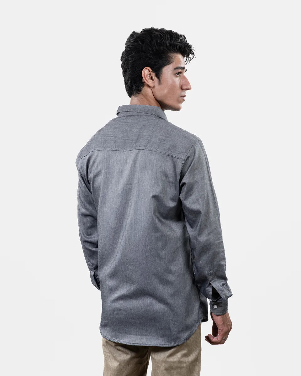 Dark Gray Formal Shirt Back