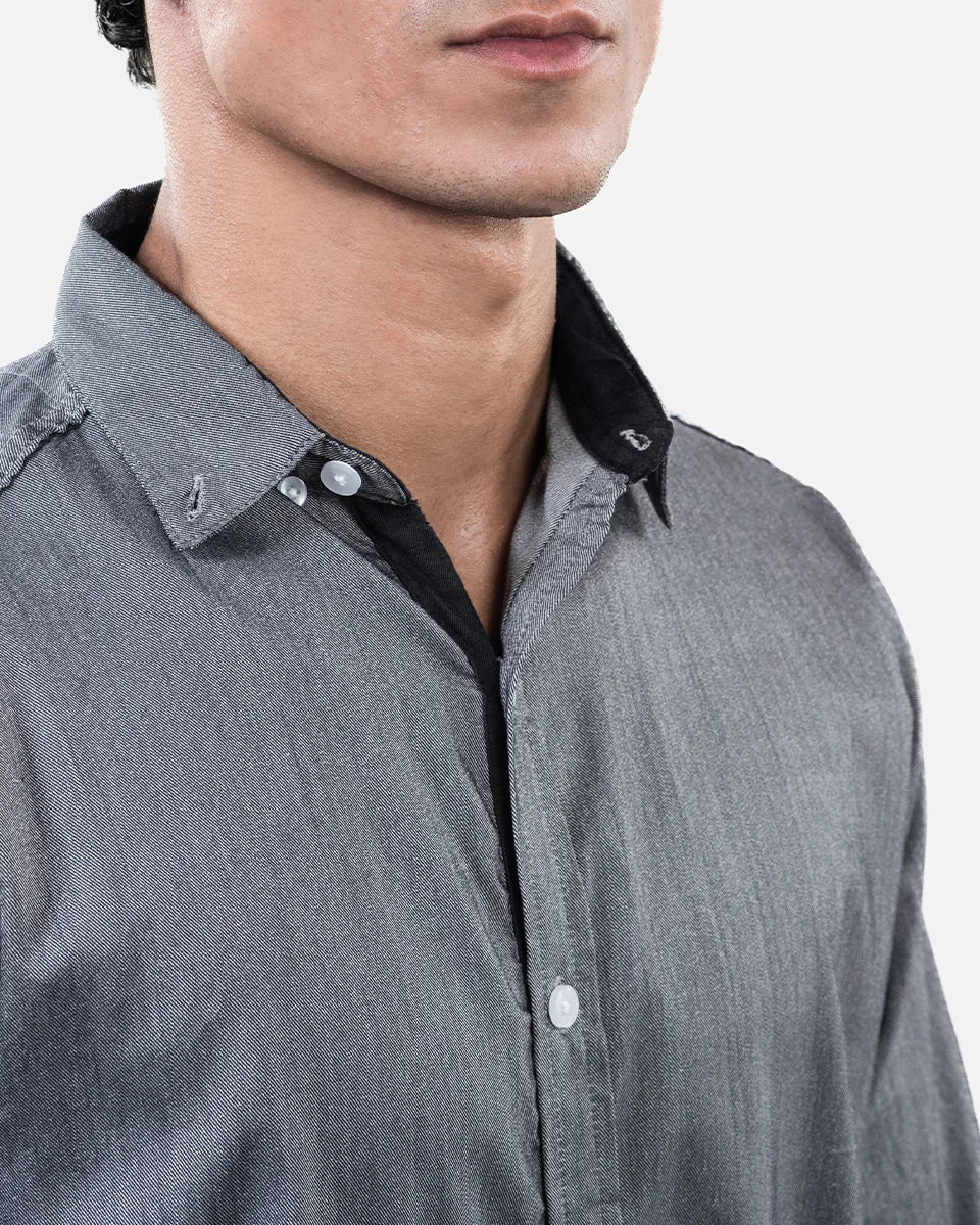 Dark Gray Shamry Shirt Collar