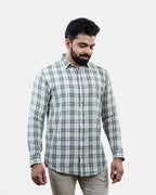 Dark Teal Check Shirt Front