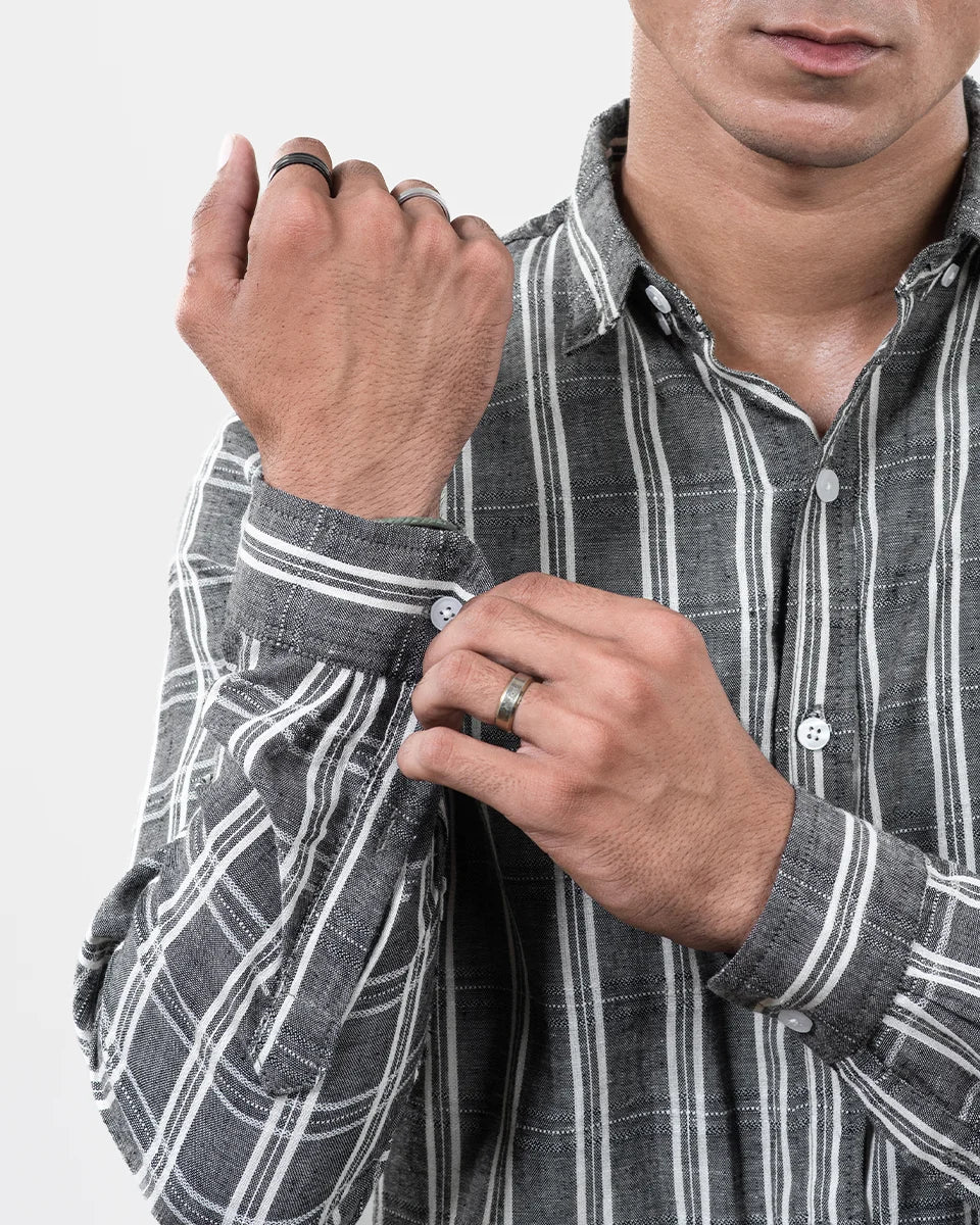 Gray Stripe Shirt Sleeve