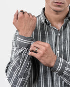 Gray Stripe Shirt Sleeve