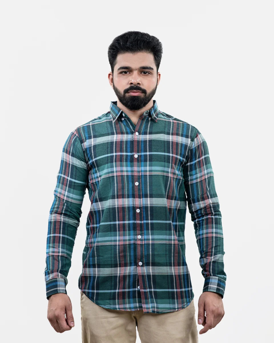 Green Check Shirt Front