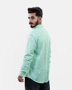 Light Green Small Check Shirt - Back
