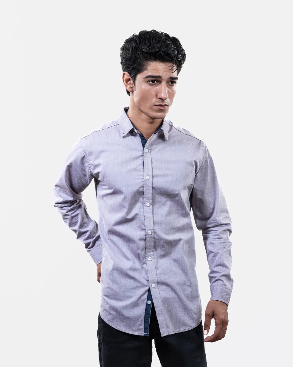 Light Lavender Formal Shirt Front