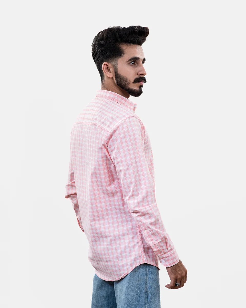 Pink Check Shirt - Back