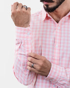 Pink Check Shirt - Sleeve