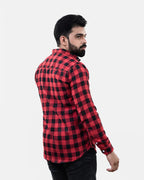 Red Black Check Shirt - Back