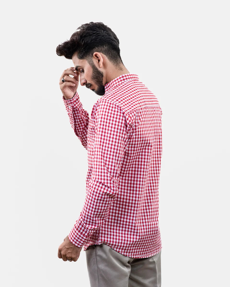 Red Small Check Shirt