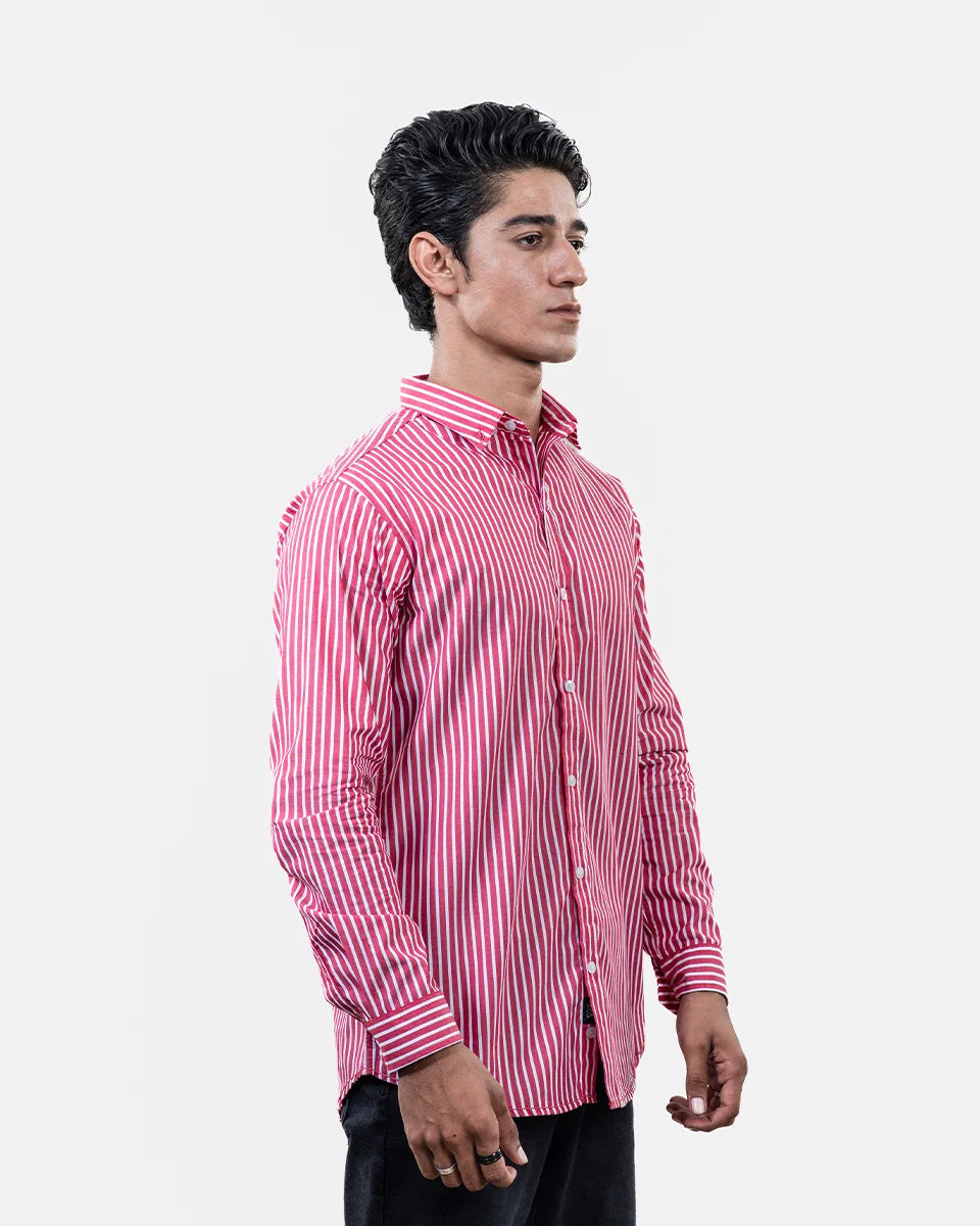 Red White Stripe Shirt Side