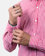 Red White Stripe Shirt Sleeve