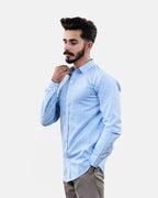 Sky Blue Small Check Shirt Side Western Wear Pakistan
