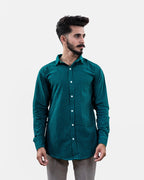 Teal Green Small Check Shirt Front
