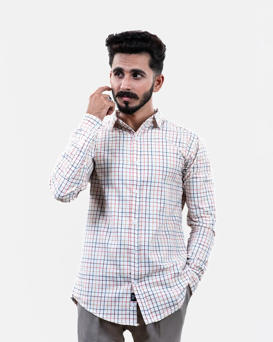 White Check Shirt Front