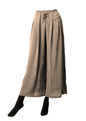 Beige Wide-leg palazzo pants